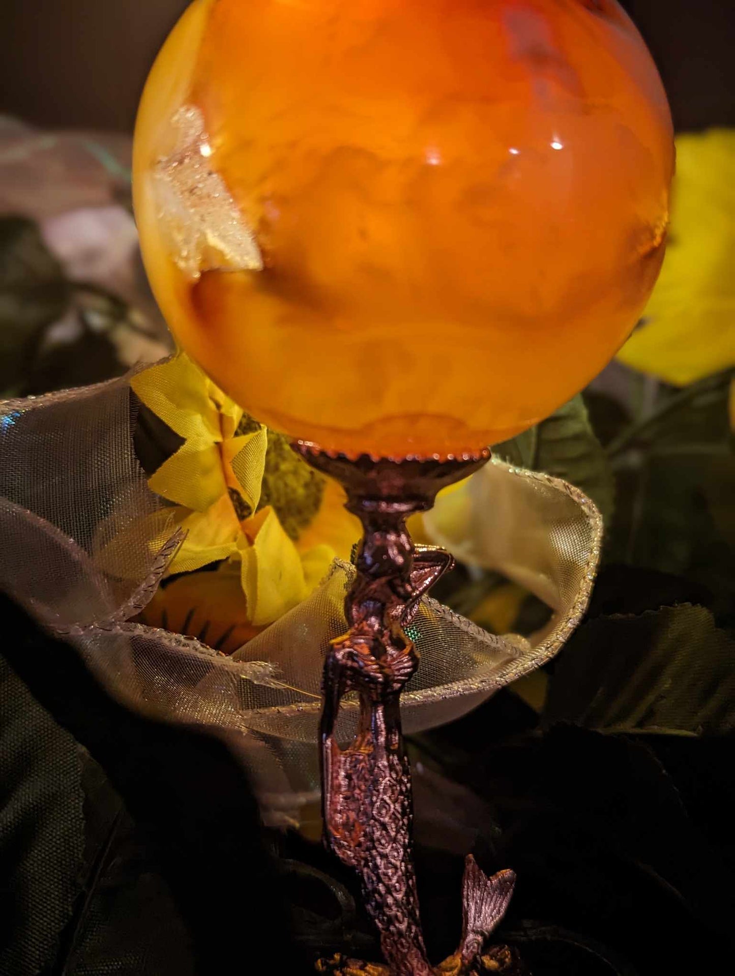 Carnelian Sphere with Druzy Center