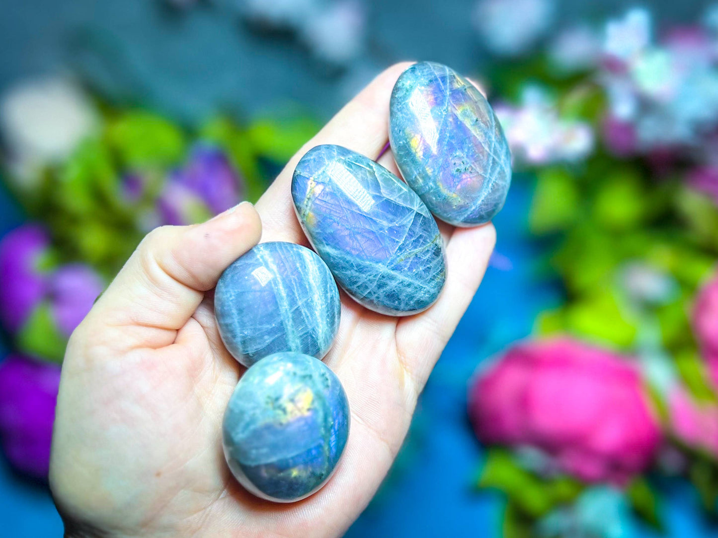 Purple Labradorite Crystal Palm stone