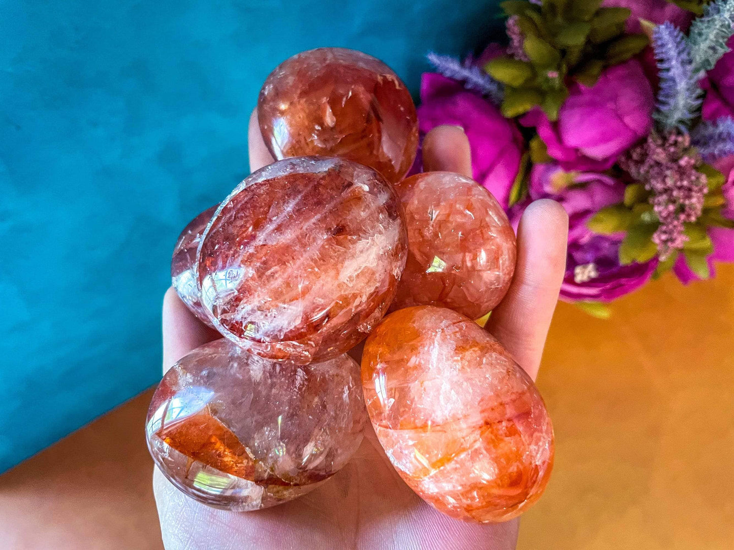 Red Hematoid Fire Quartz Palmstone