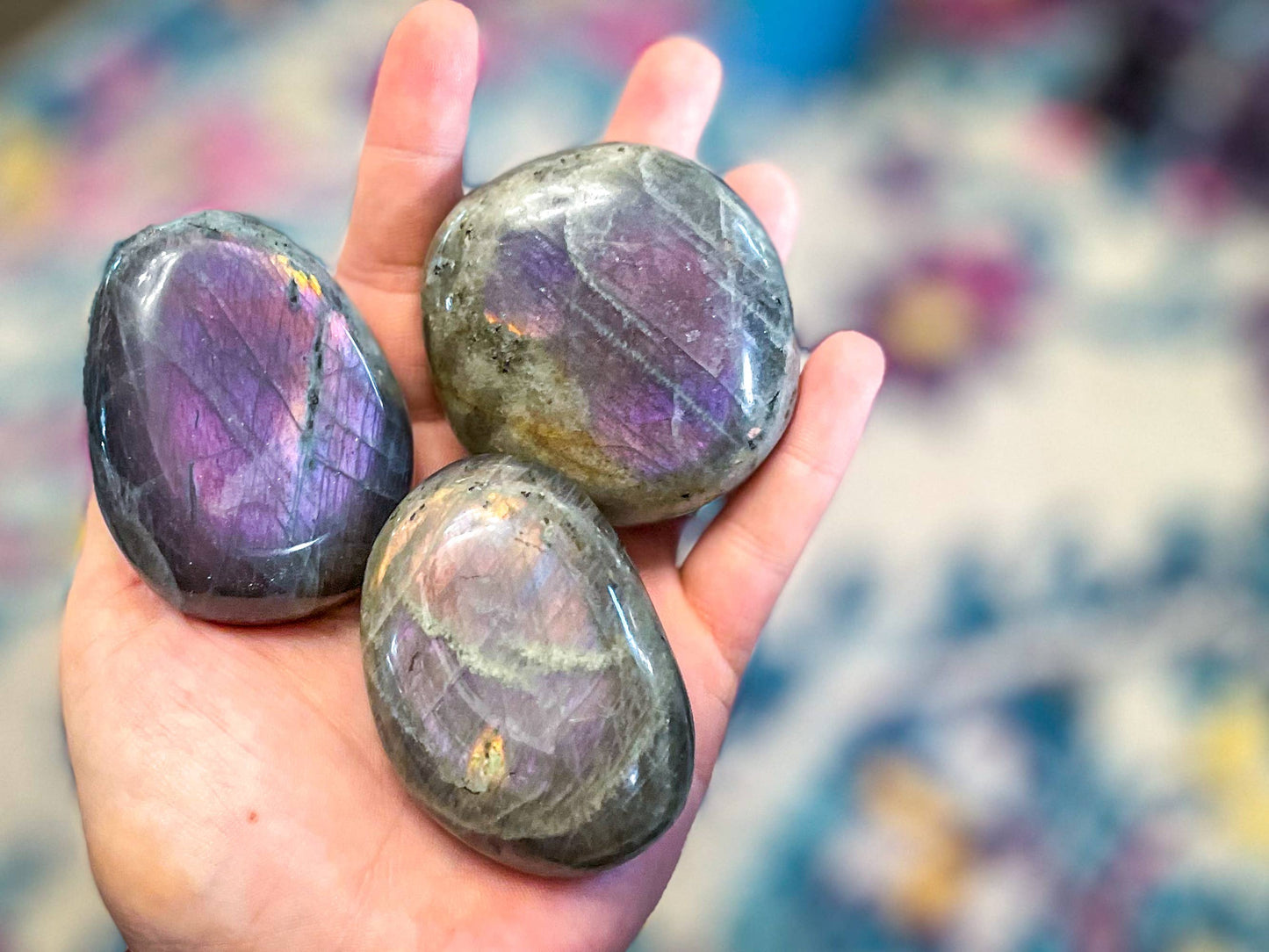 Purple Labradorite Crystal Palm stone