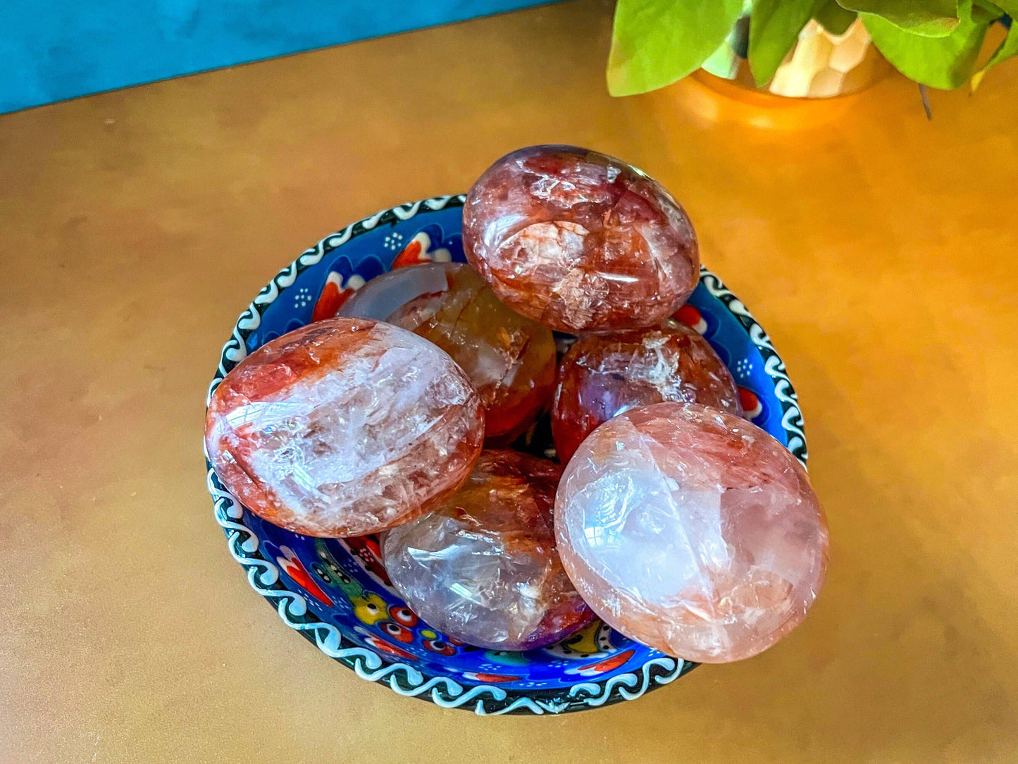 Red Hematoid Fire Quartz Palmstone