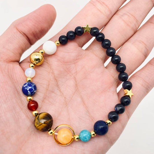 Galaxy Solar System Natural Stone Bracelet