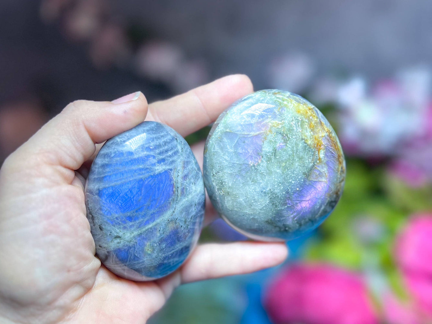 Purple Labradorite Crystal Palm stone